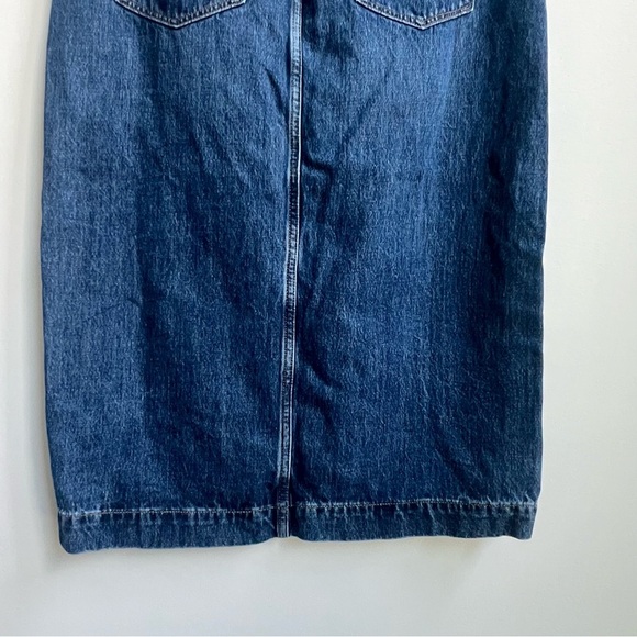 J Crew Factory High Rise Denim Front Slit Midi Skirt  28 A-line Country CB967 - Picture 8 of 13